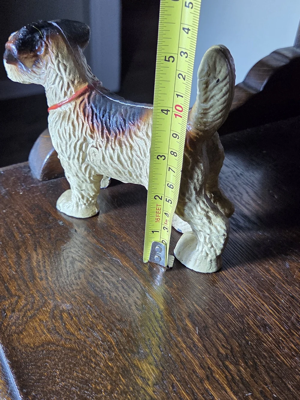 Vintage Dog Figurine with Tan, Brown and Black Coat